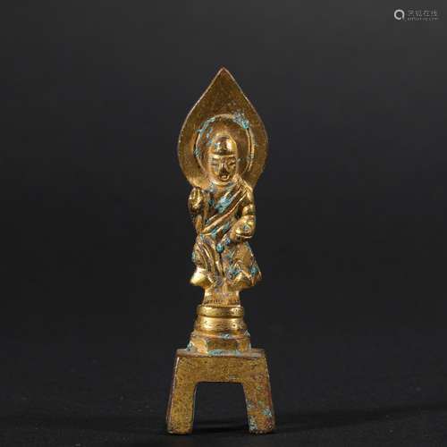 Before Ming Dynasty Gilt Copper Buddha Statue