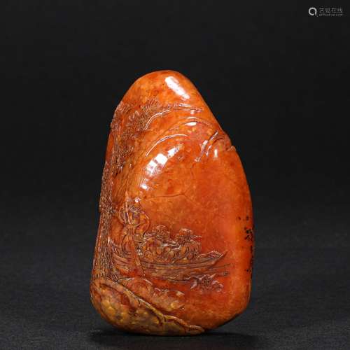 Qing Dynasty Field-yellow Stone Hand Piece