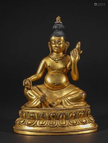 Ming Dynasty Bronze Gilt Buddha Statue