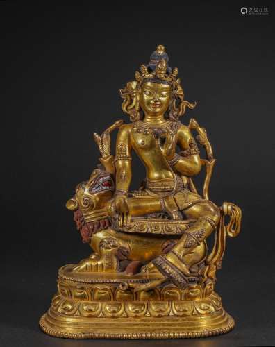 Qing Dynasty,Bronze Gilt Buddha Statue