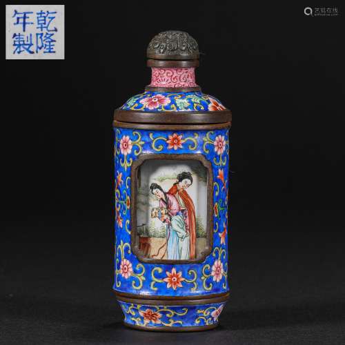 Qing Dynasty,Copper Body Enamel Snuff Bottle