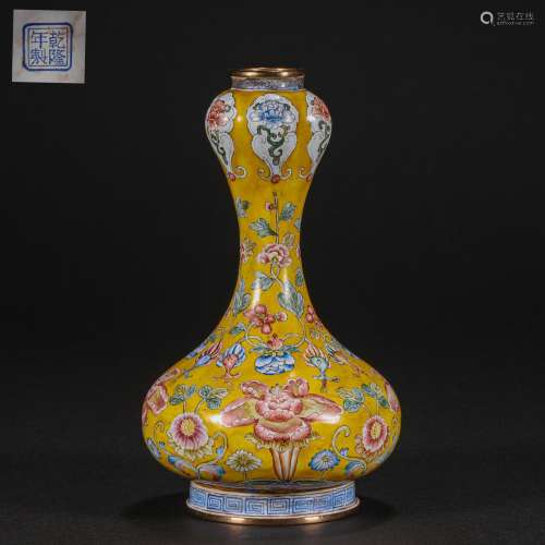 Qing Dynaty,Copper Painted Enamel Bottle
