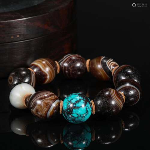 Qing Dynasty,Agate Beads String