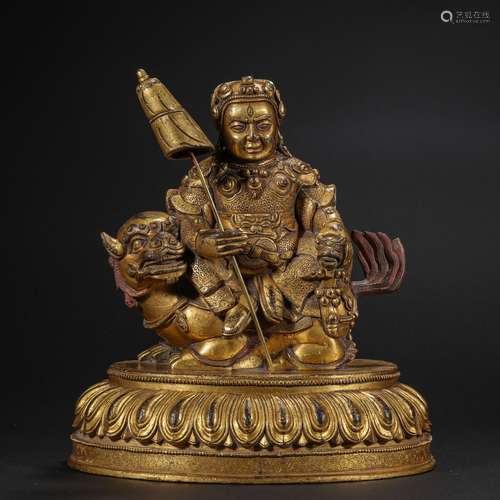 Qing Dynasty Bronze Gilt Buddha Statue