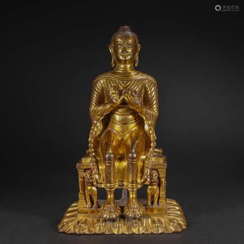 Ming Dynasty,Bronze Gilt Buddha Statue