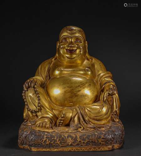 Qing Dynasty,Bronze Gilt Buddha Statue