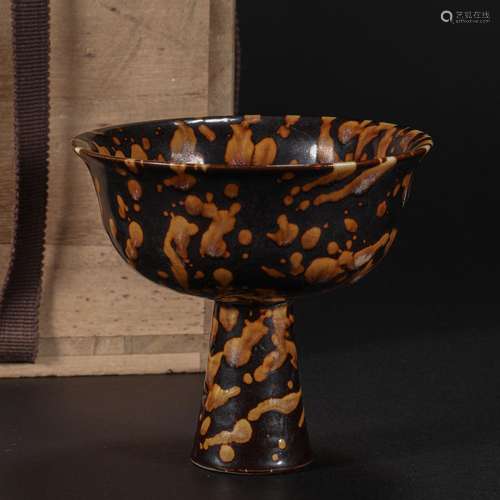 Tortoiseshell Glaze High Foot Tea Cup