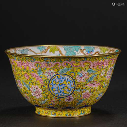 Qing Dynasty,Copper Painted Enamel Bowl