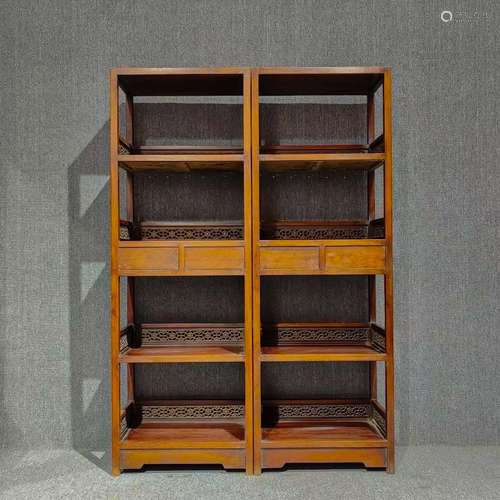 Qing Dynasty Yellow Pear Bookshelf