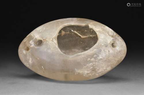 SASANIAN ROCK CRYSTAL BOWL / CANDLE STAND