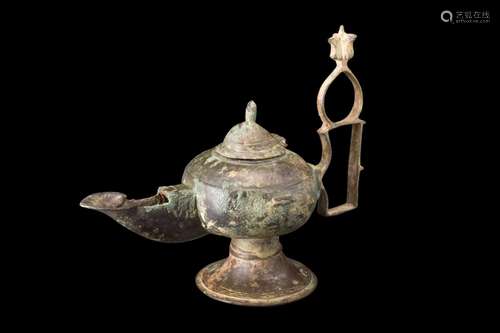 SELJUK BRONZE OIL LAMP