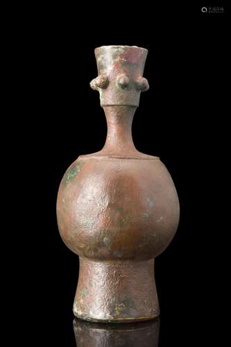 ABBASID BRONZE DECORATED BOTTLE