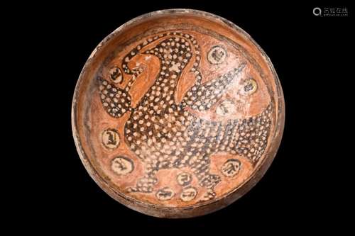 SAMANID POTTERY BOWL WITH A BIRD