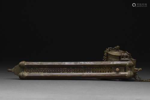 MUGHAL BRASS QALAMDAN - PEN CASE