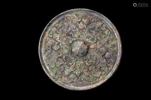 CHINESE TANG DYNASTY BRONZE MIRROR