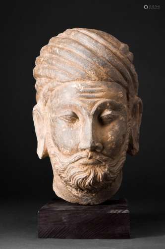 GANDHARAN SCHIST HEAD OF A NOBLEMAN