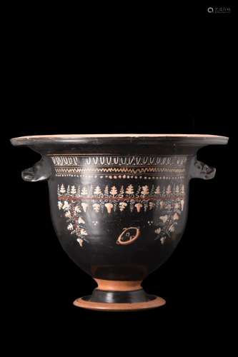 GREEK GNATHIAN POTTERY BELL KRATER WITH GRAPE VINES - TL TES...
