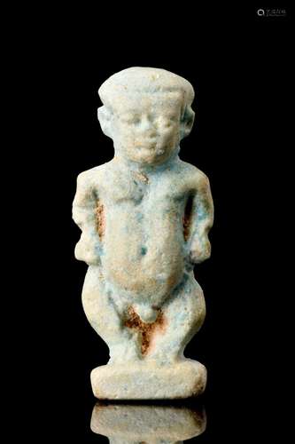 EGYPTIAN FAIENCE AMULET OF PATAIKOS