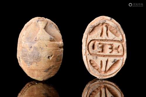 EGYPTIAN STEATITE THUTMOSE SCARAB