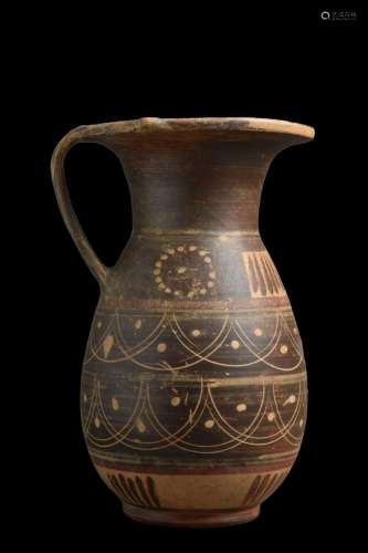 ETRUSCO-CORINTHIAN CERAMIC OLPE PITCHER - EX. MUSEUM