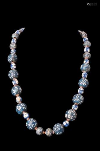 ANCIENT MOSAIC GLASS EYE BEAD NECKLACE