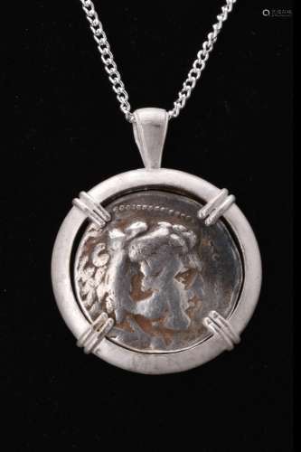 ALEXANDER THE GREAT SILVER TETRADRACHM COIN PENDANT