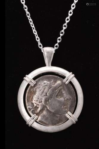 ANTIOCHUS I SOTER TETRADRACHM IN SILVER PENDANT