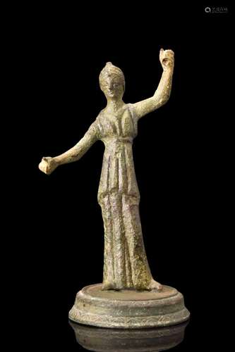 ETRUSCAN BRONZE STATUETTE OF A GODDESS