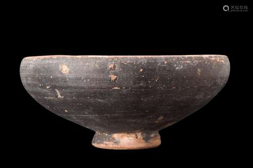 APULIAN BLACK GLAZE FOOTED BOWL