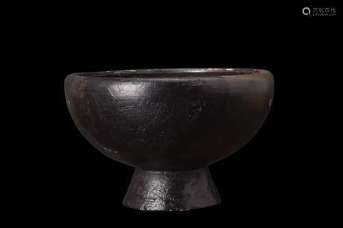 ATTIC BLACK-GLAZED FOOTED CUP