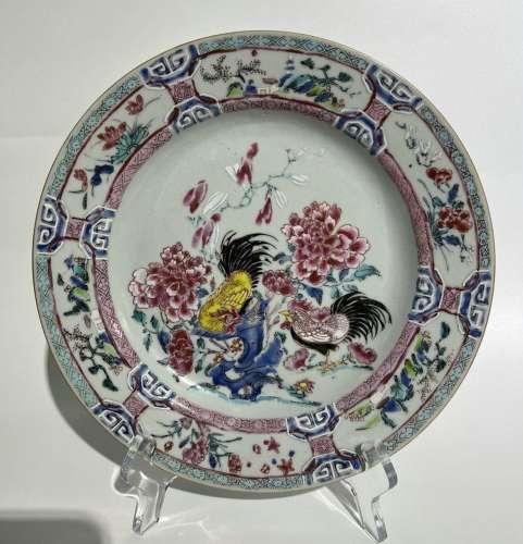 A vivid colourful Chinese enamel porcelain dish with good wi...