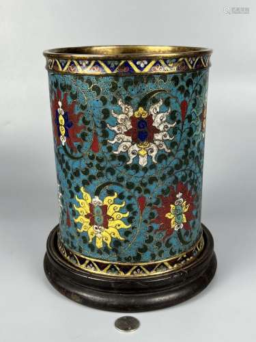 A Chinese bronze cloisonne vase, marked, Ming Dynasty Pr.