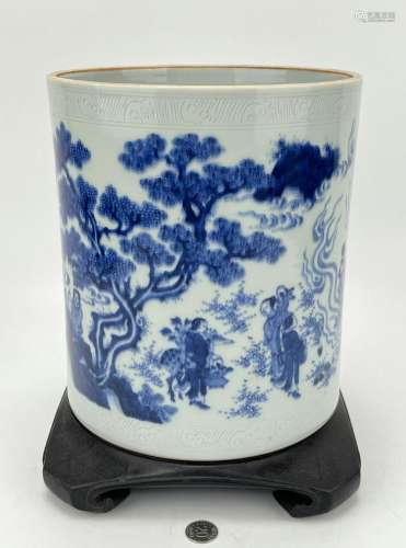 A extra large size Chinese blue&white  brush pot, KangXi...