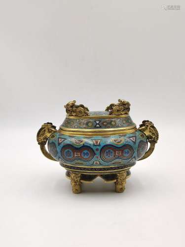A Chinese bronze cloisonne vase, QianLong Pr.
