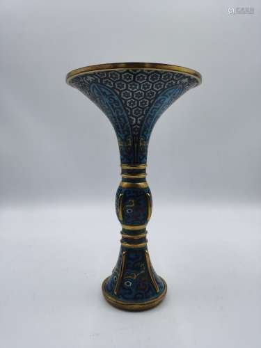 A Chinese bronze cloisonne vase, QianLong Pr.