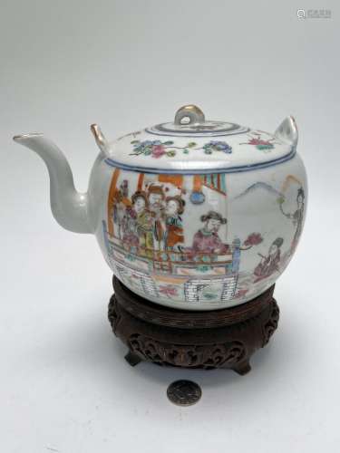 A Chinese famille rose teapot, acquired in 1980's.