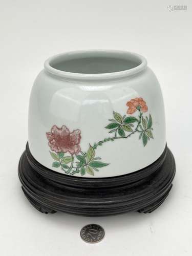 A chinese underglaze red water pot, KangXi Pr.