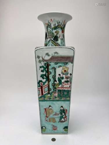 A Chinese famille verte vase, Qing Dynasty Pr.