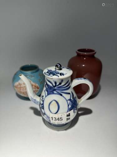 A group of Chinese teapot, and teacan, Qing Dynasty Pr.