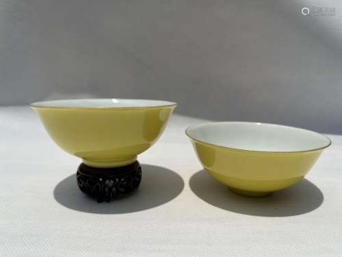 A pair of Chinese empire colour bowls, Qing Dynasty Pr.