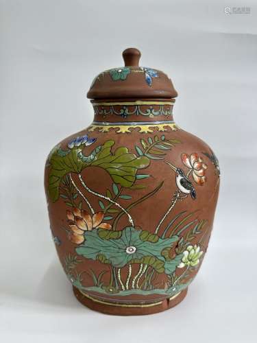 A Chinese Zisha tea jar, Qing Dynasty Pr.