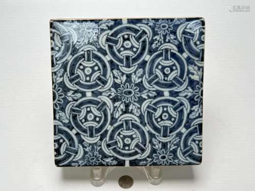 A Chinese blue&white ornament, Ming Dynasty Pr.