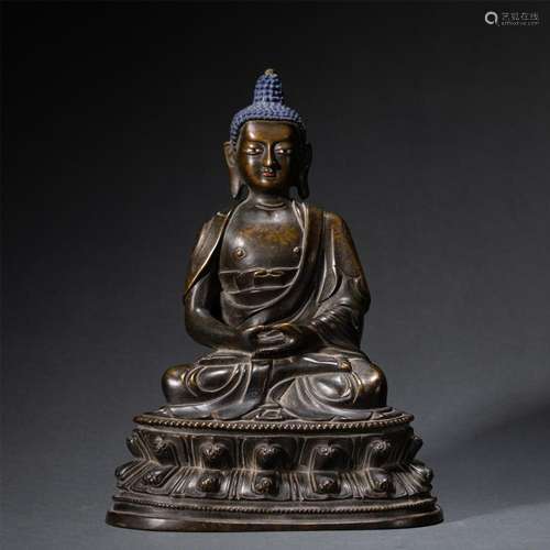 A CHINESE BRONZE FIGURE OF AMITABHA