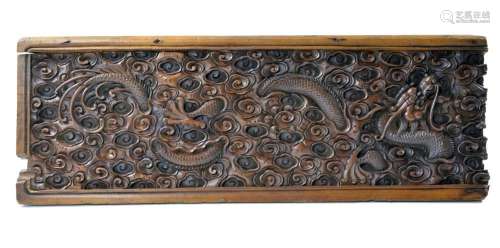 A Chinese \'Dragon\' Wood Panel