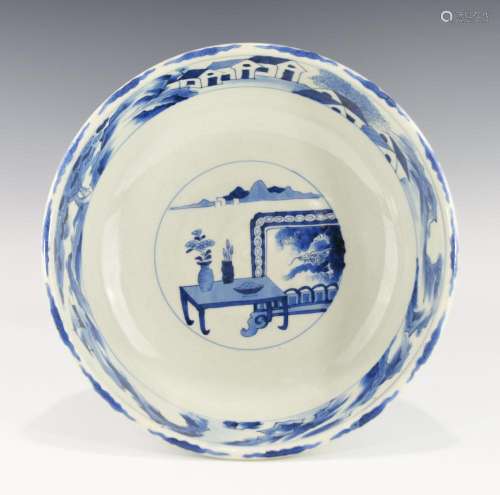 A Japanese Blue and White Bowl