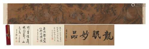 A CHINESE PAINTING OF BUDDHIST FIGURES SIGNED LI GONGLIN