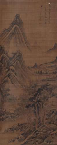 A CHINESE PAINTING OF LANDSCAPE SIGNED DONG QICHANG