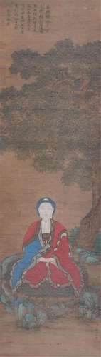 A CHINESE PAINTING OF SHAKYAMUNI OF DING GUANPENG