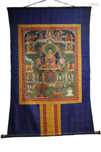 An Important Thangka of Bhaishajyaguru