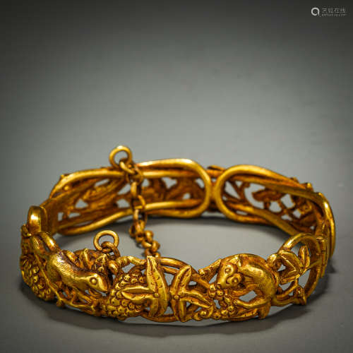 pure gold animal pattern bracelet純金獸紋手飾